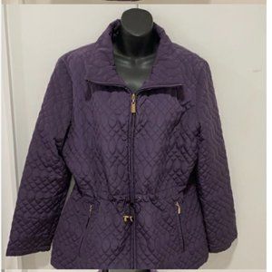 Ellen Tracy Women's Quilted Purple Jacket - Size XL